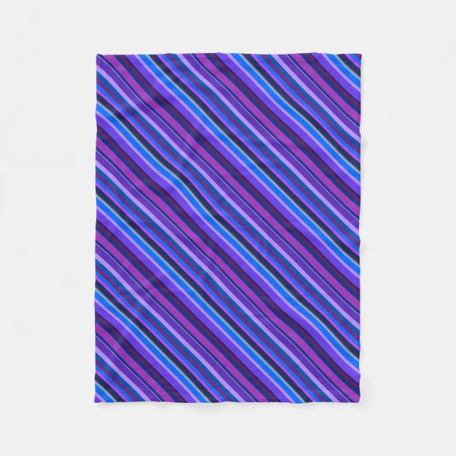 Couverture Polaire stripes en bleu et purple (Devant)
