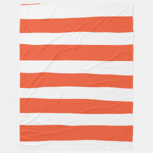 Couverture Polaire Stripes inégales - Orange et blanc