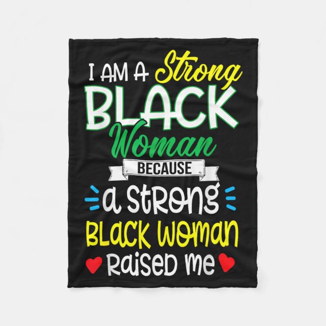 Couverture Polaire Strong Black Woman Raised Me Girl Melanin Tee Chri (Devant)