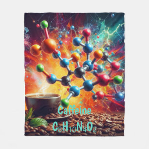 Couverture Polaire Structure de caféine moléculaire - Science Art Caf