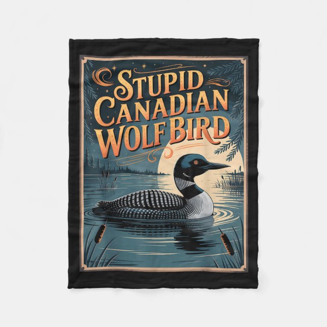 Couverture Polaire Stud Canadian Wolf Bird Funny Loon Humor  (Devant)