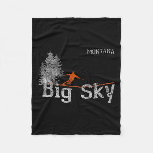 Couverture Polaire Style 1980 Big Sky Montana Ski T Vintage