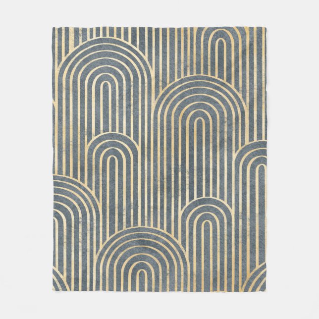 Couverture Polaire Style Art déco design luxe géométrique sans faille (Devant)