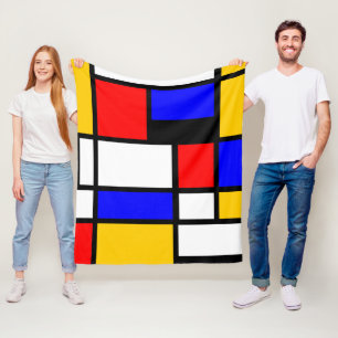 Couverture Polaire Style Art Mondrian