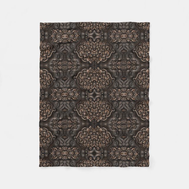 Couverture Polaire Style Broa Viking Faux Motif en cuir (Devant)