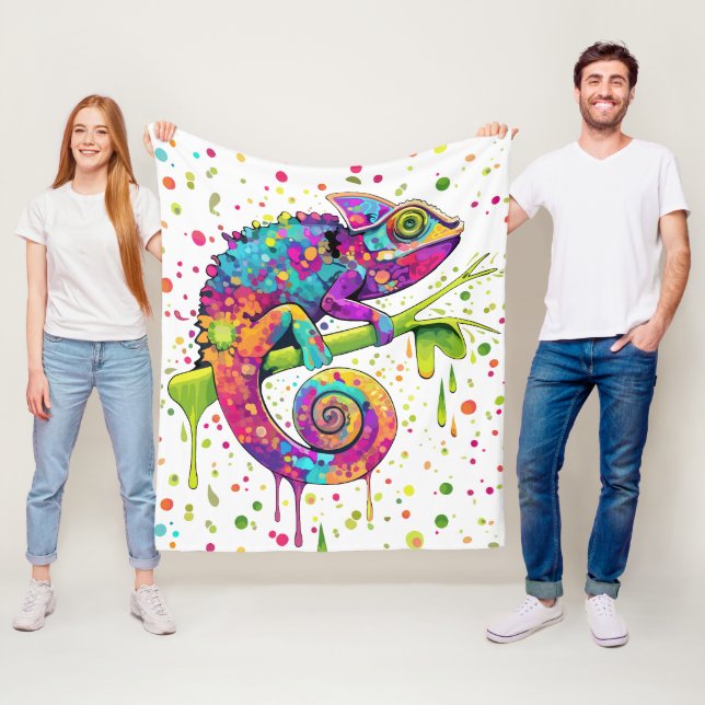 Couverture Polaire Style d'aquarelle des teintures Chameleon (En situation)