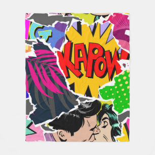 Couverture Polaire Style de bande dessinée pop art motif sans couture