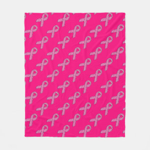 Couverture Polaire Style de parties scintillant Pink Ribbon Sensibili