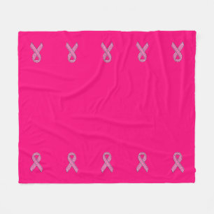 Couverture Polaire Style de parties scintillant Pink Ribbon Sensibili