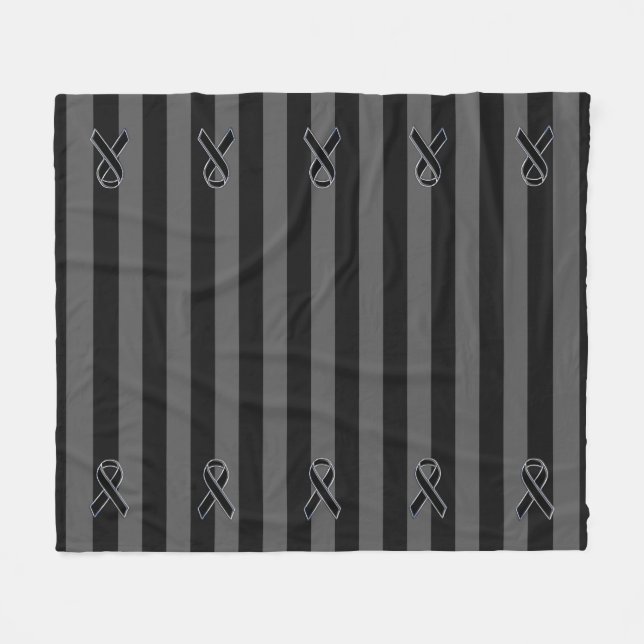 Couverture Polaire Style de rayures de charbon Noir Sensibilisation a (Devant (Horizontal))