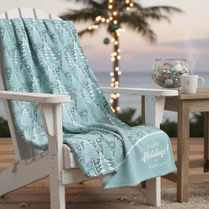 Couverture Polaire Stylisé Coastal Christmas Trees Motif#6 ID1009