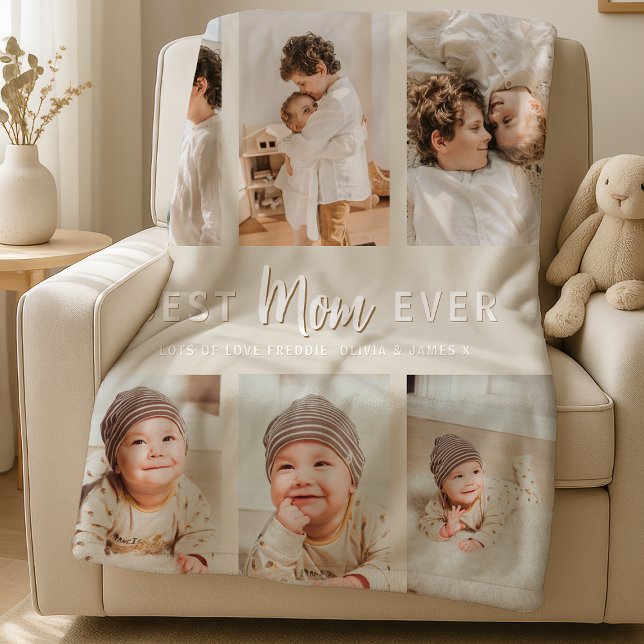 Couverture Polaire Stylish Best Mom Ever 6 Photo  (Créateur téléchargé)