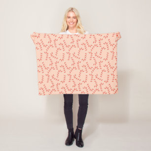 Couverture Polaire Sucres de canne de Noël roses Peachy