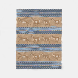 Couverture Polaire Sud-Ouest Pronghorn Antelopes Bordure bleue Petite