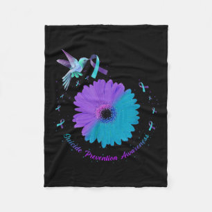 Couverture Polaire Suicide au ruban pourpre du coeur de tournesol de