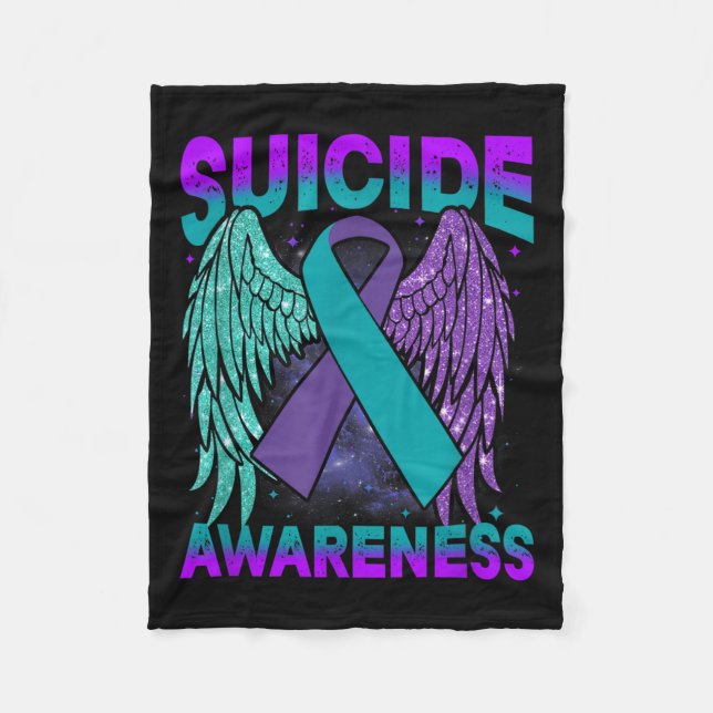 Couverture Polaire Suicide Awareness Clothing Wings Ribbon Suicide Pr (Devant)