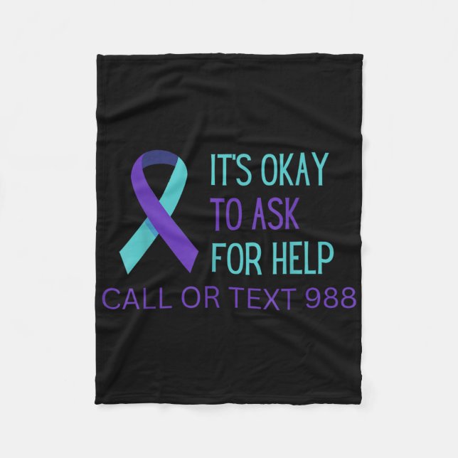 Couverture Polaire Suicide Prevention 988 Hotline Shirt 988 Suicide C (Devant)