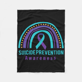 Couverture Polaire Suicide Prevention Awareness Rainbow &amp; Teal &a