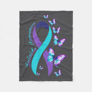 Couverture Polaire Suicide Prevention Awareness Teal Purple Ribbon Bu