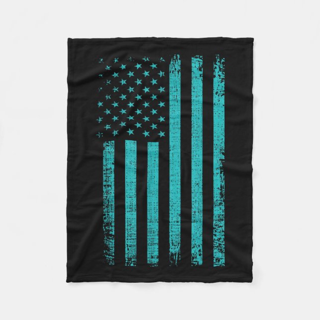 Couverture Polaire Suicide Sensibilisation Usa Drapeau Turquoise Purp (Devant)