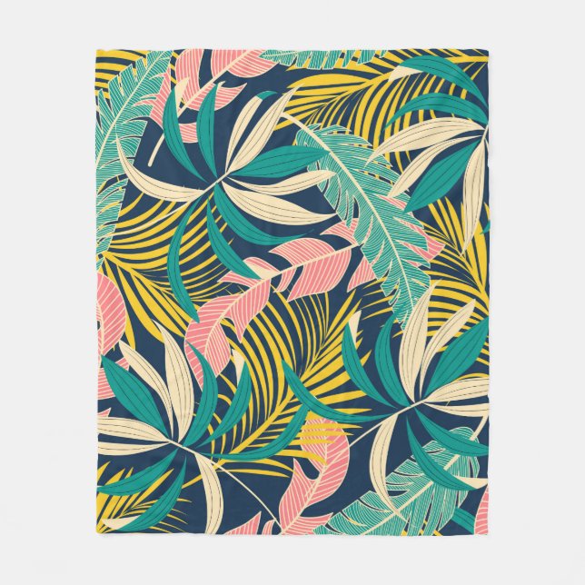 Couverture Polaire Summer abstract seamless pattern with colorful tro (Devant)