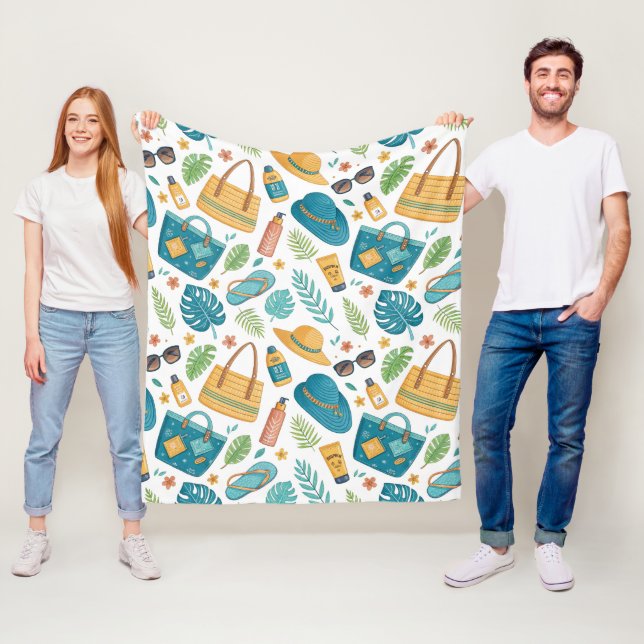 Couverture Polaire Summer Beach Essentials Pattern (1) (En situation)