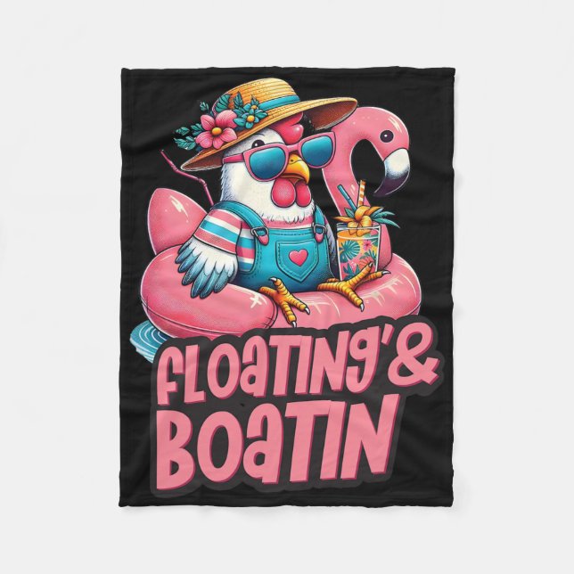 Couverture Polaire Summer Vacation Chicken Floating Boating Summer Vi (Devant)