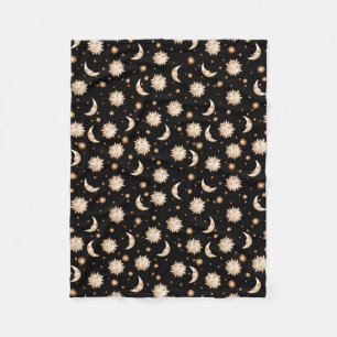 Couverture Polaire Sun et lune sur le noir