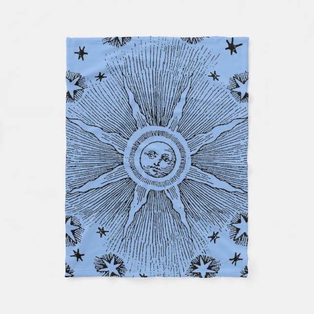 Couverture Polaire Sun Stars Antique Nuit Ciel Médiéval Zodiac (Devant)