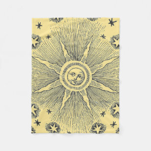 Couverture Polaire Sun Stars Antique Nuit Ciel Médiéval Zodiac