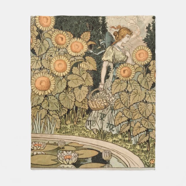 Couverture Polaire Sunflower Art Nouveau Jardin Grasset Femme (Devant)