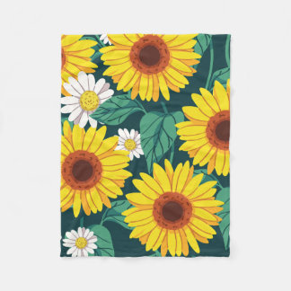 Couverture Polaire Sunflower Meadow Fleece Blanket