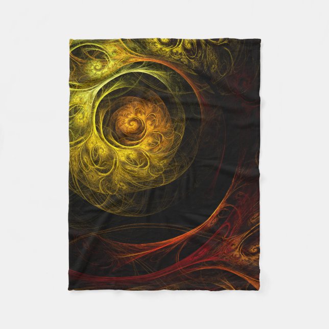 Couverture Polaire Sunrise Floral Red Abstrait Art (Devant)
