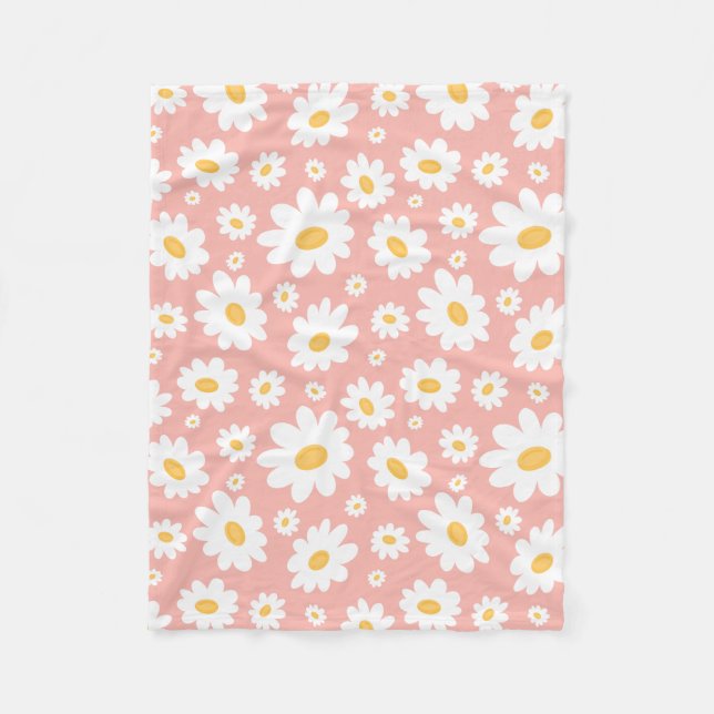 Couverture Polaire Super Blush Boho Daisy Floral Garden Motif (Devant)