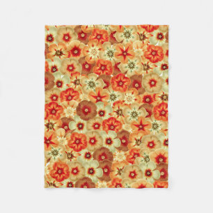 Couverture Polaire Super Retro Orange Hippie Fleurs Motif