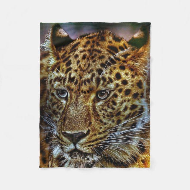 Couverture Polaire Superbe Big Cat Leopard (Devant)
