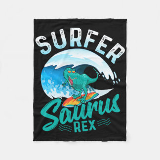 Couverture Polaire Surfer Saurus Rex Surfing Dinosaur Surf Dino Surfe
