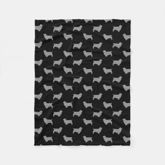 Couverture Polaire Sussex Spaniel Chien race Silhouettes Motif (Devant)