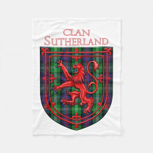 Couverture Polaire Sutherland Tartan Scottish Plaid Lion Rampant (Devant)