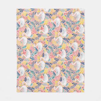 Couverture Polaire Swans doux en Whimsical sur rose pâle