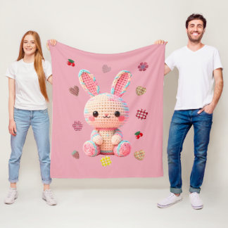 Couverture Polaire Sweet Crochet Bunny