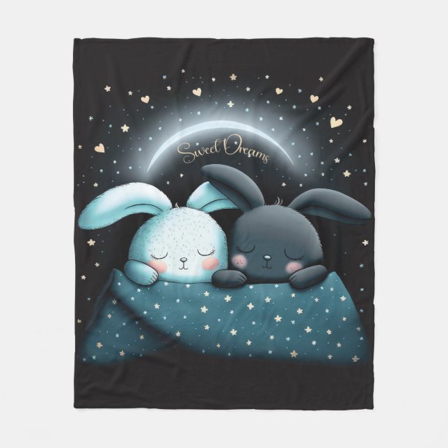 Couverture Polaire Sweet Dreams Joli Lapin Design (Devant)