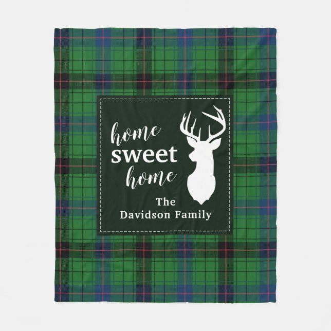 Couverture Polaire Sweet Home Tartan Clan Davidson Plaid personnalisé (Devant)