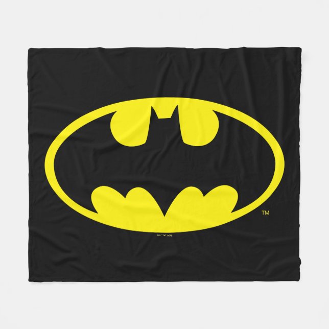 Couverture Polaire Symbole Batman | Logo Oval de chauve-souris (Devant (Horizontal))