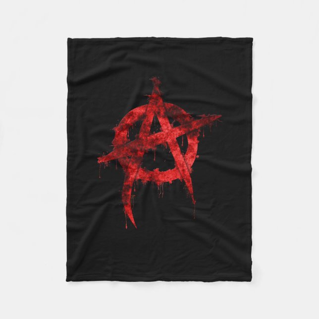 Couverture Polaire Symbole d'anarchie des graffitis rouges (Devant)