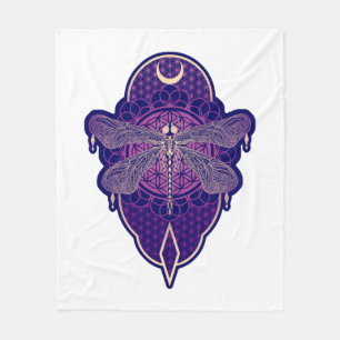 Couverture Polaire Symbole de la Fleur Mandala de Vie Géométrique