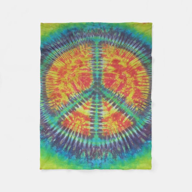 Couverture Polaire SYMBOLE DE LA PAIX Tie Dye (Devant)