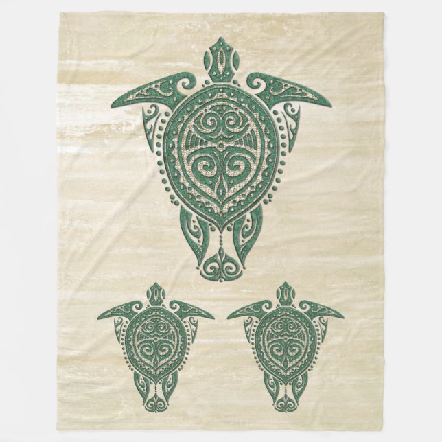 Couverture Polaire Symbole de la tortue de mer chamanique + vos idées (Devant)