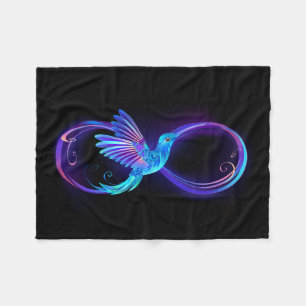 Couverture Polaire Symbole de Neon Infinity par Glowing Hummingbird