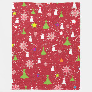 Couverture Polaire Symbole de Noël mignon Motif rouge blanc et vert